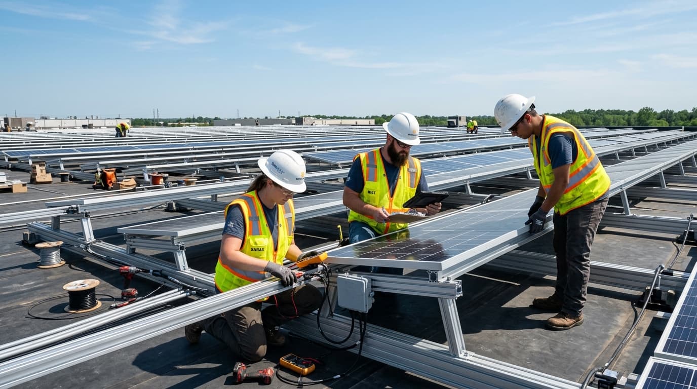 Commercial solar installation serving regional infrastructure