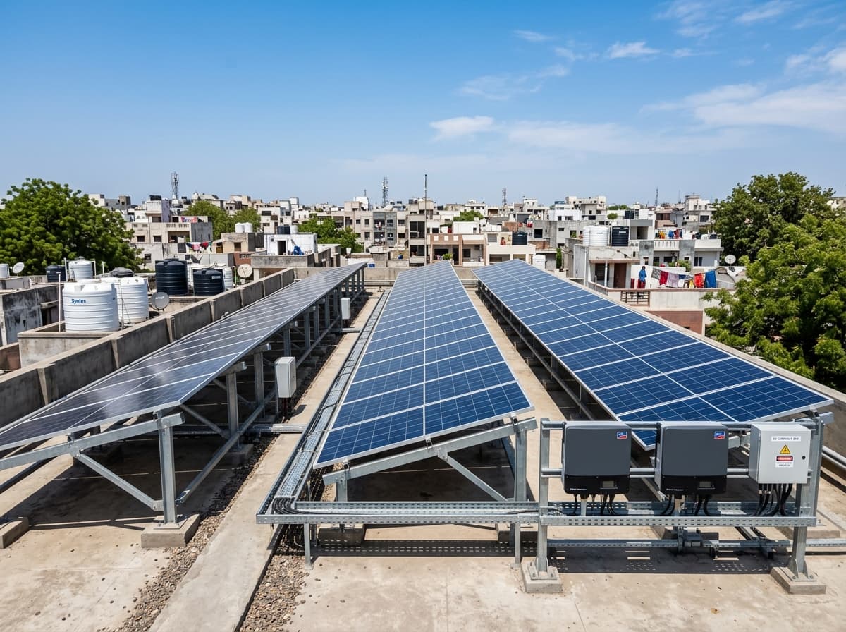 Commercial rooftop solar installation