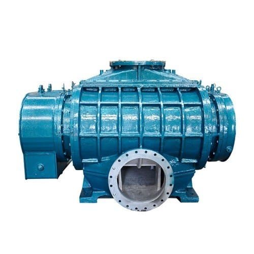 Blue twin lobe industrial blower